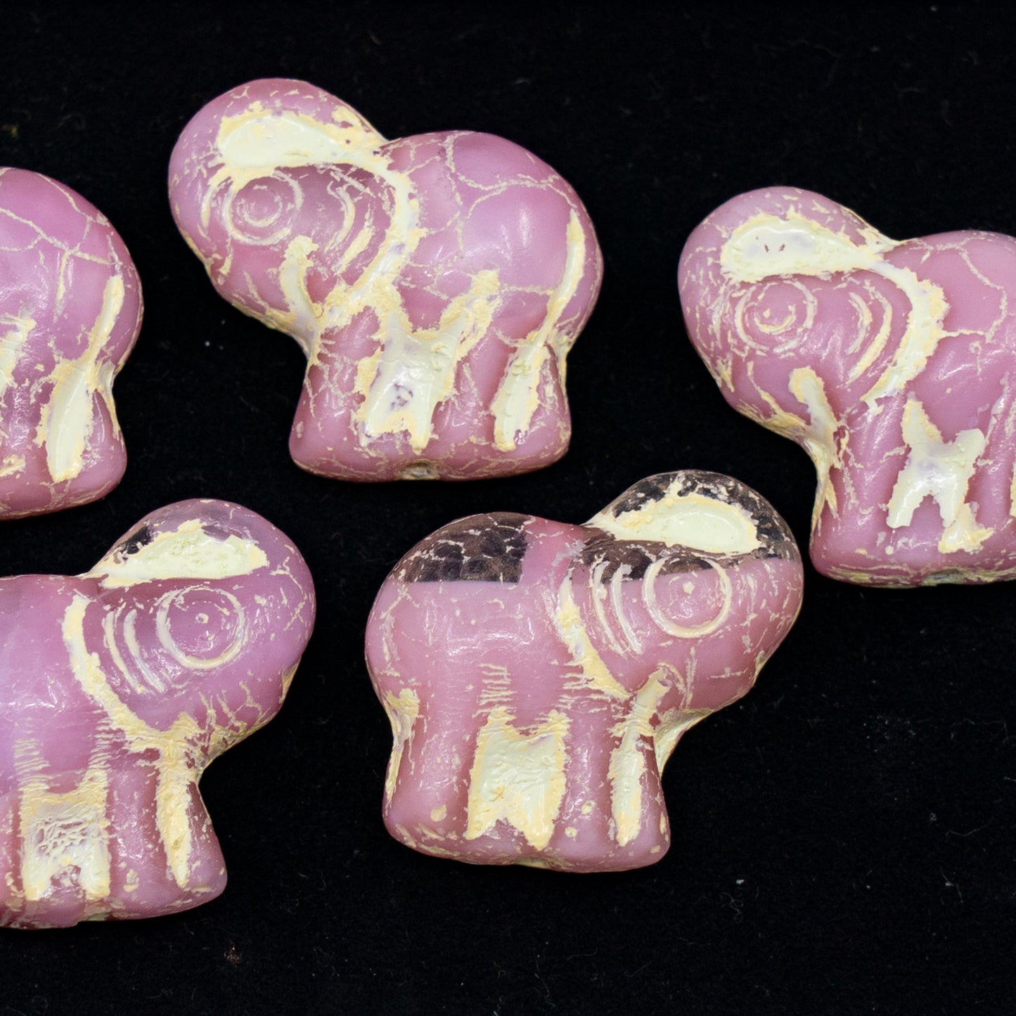 OUTLET 250g/50g Elephant Beads, 20 x 21 mm, Opaque Pink Beige (76028-beige), Glass, Czech Republic