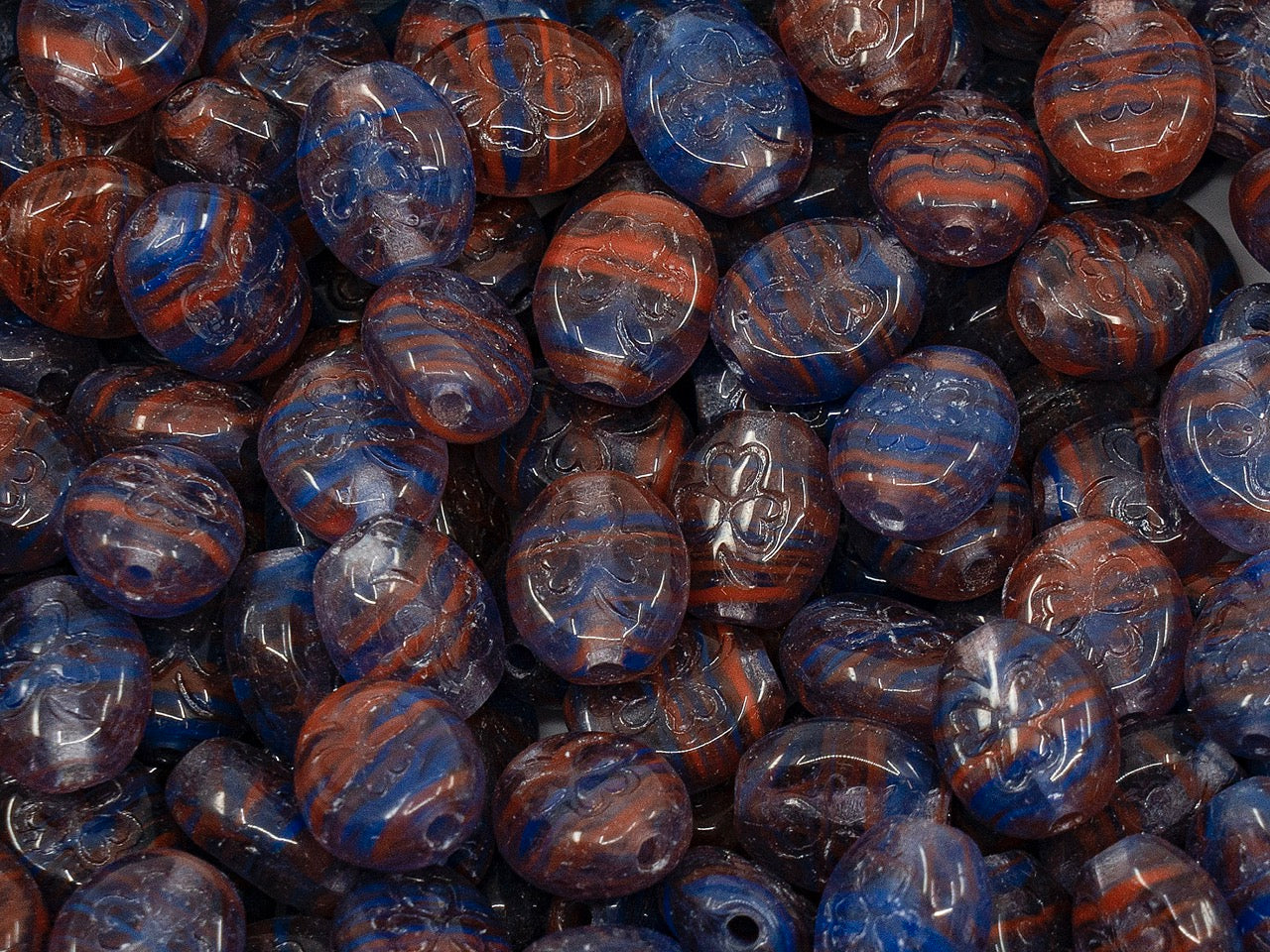 OUTLET Shamrock Oval Beads, 10x8 mm, Glass, Czech Republic