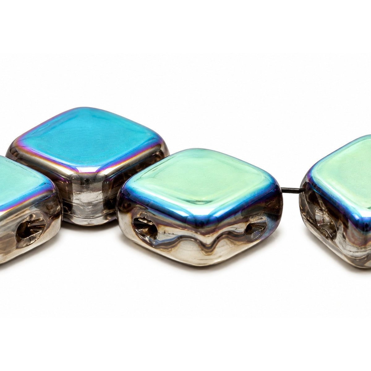 Silkt 2-Hole Beads, Crystal 98554 (00030-98554), Glass, Czech Republic