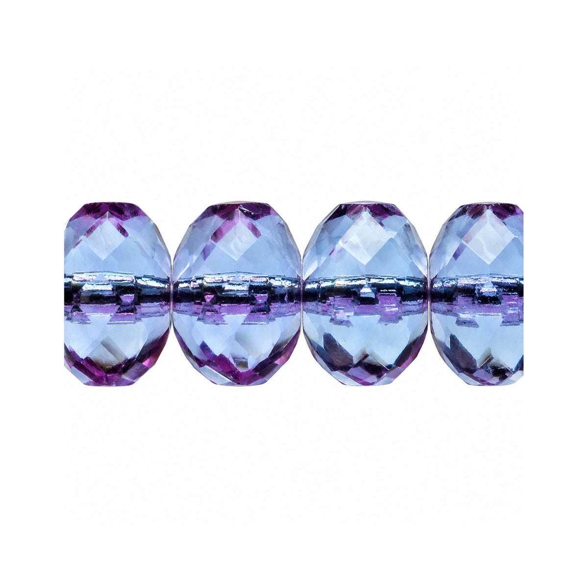 Special Cut Faceted Fire Polished Beads, Transparent Light Amethyst (20210), Glass, Czech Republic