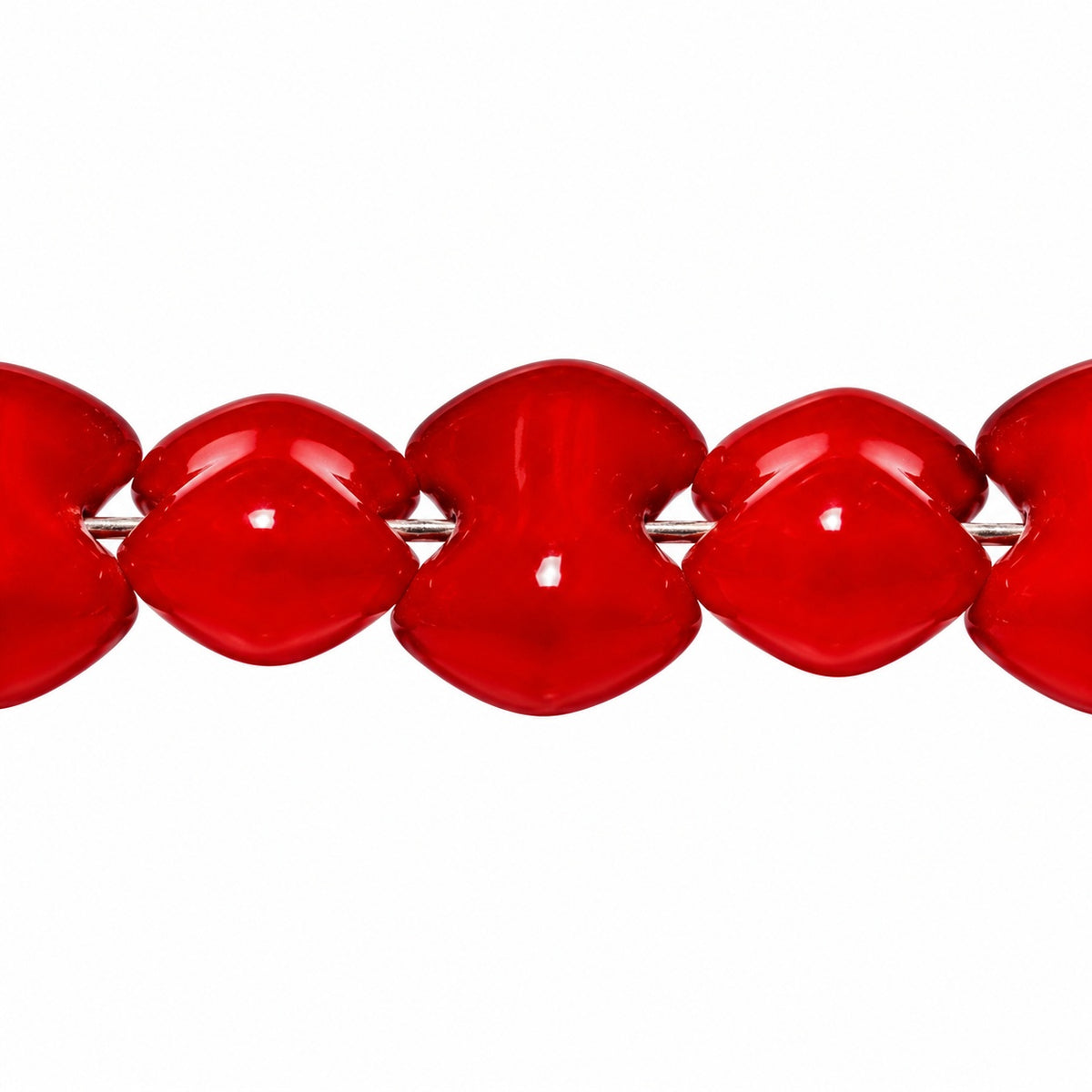 Pressed Beads, Opaque Red (93200), Glass, Czech Republic