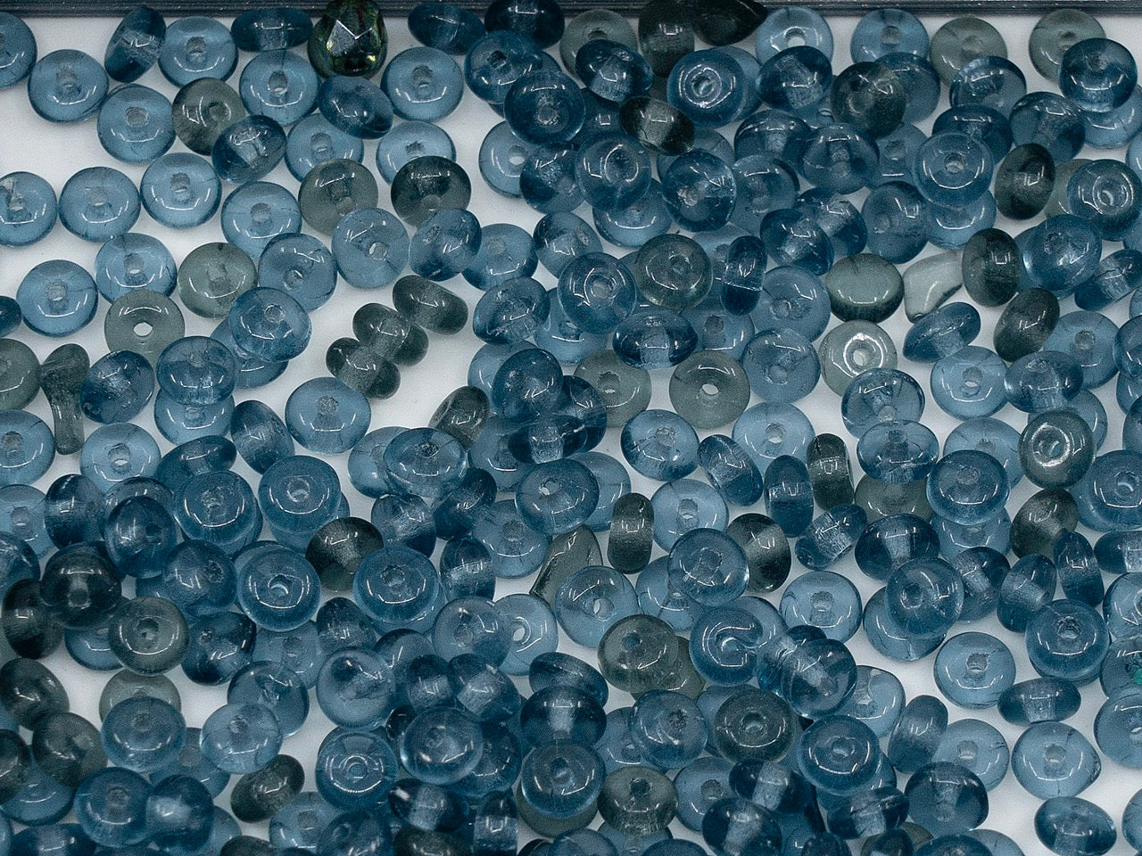 アウトレット スペーサー ロンデル プレスビーズ、4mm、ガラス、チェコ共和国