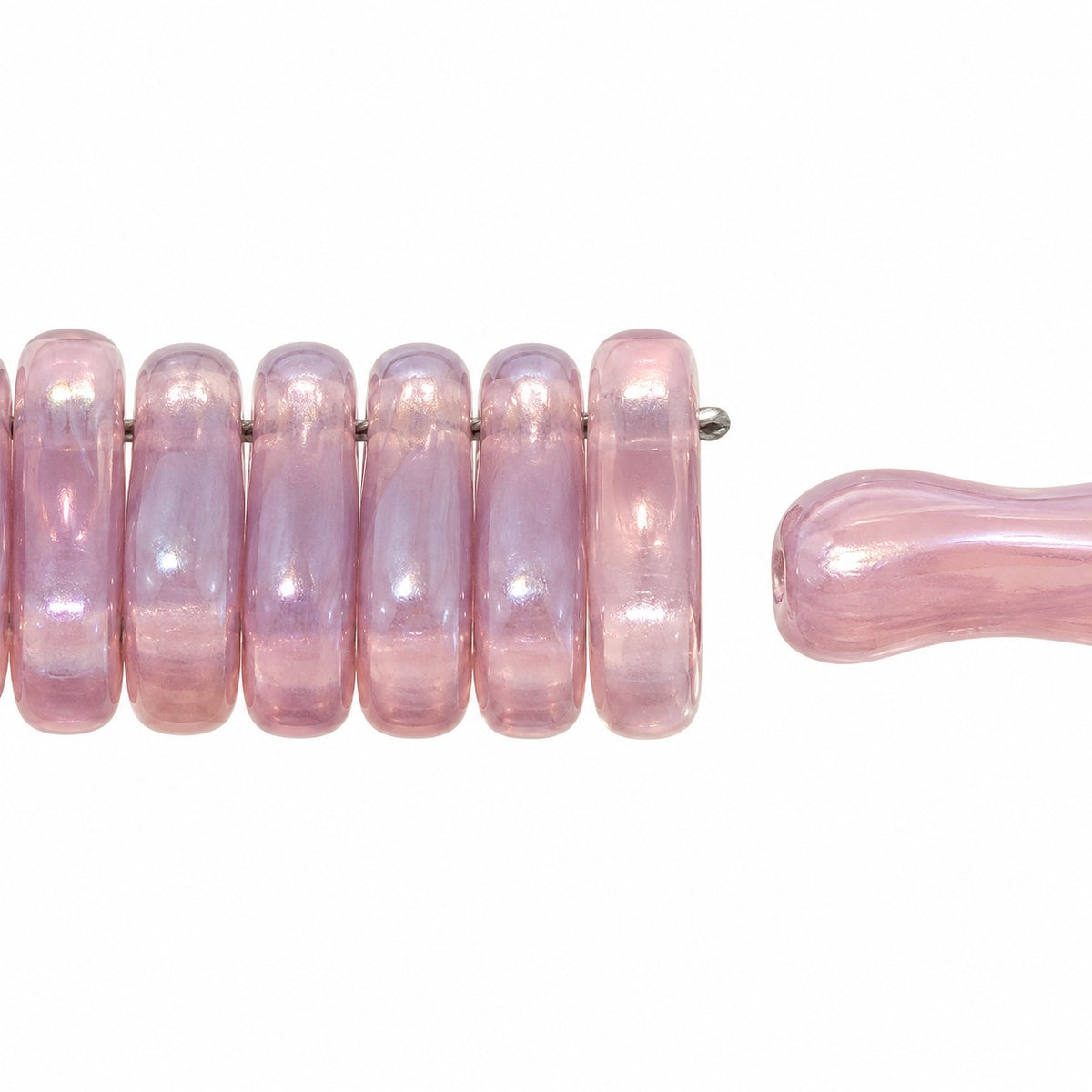 2-Hole Pressed Beads, Transparent Light Amethyst (21000), Glass, Czech Republic