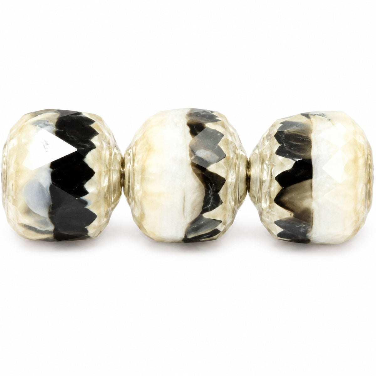 Cathedral Faceted Fire Polished Beads, X3074 Antique Silver Patina (x3074-81002), Glass, Czech Republic