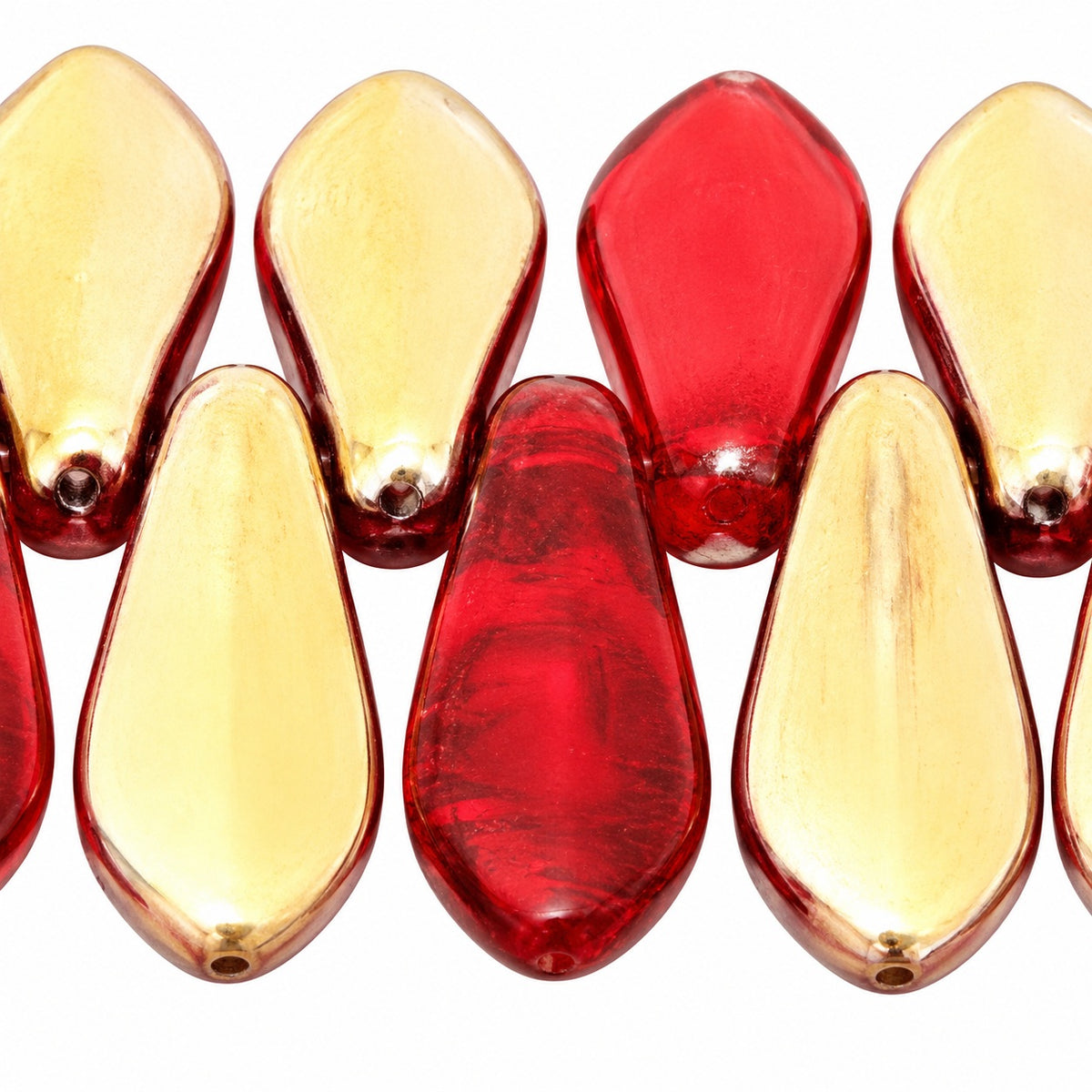 Dagger Beads, Ruby Red 27141 (90080-27141), Glass, Czech Republic