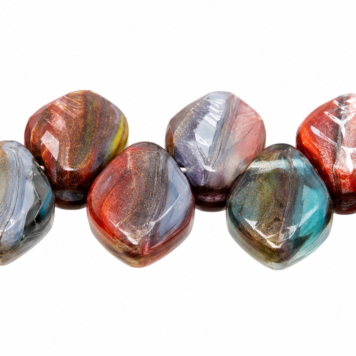 Small Leaf Pressed Beads, X1009 (x1009), Glass, Czech Republic