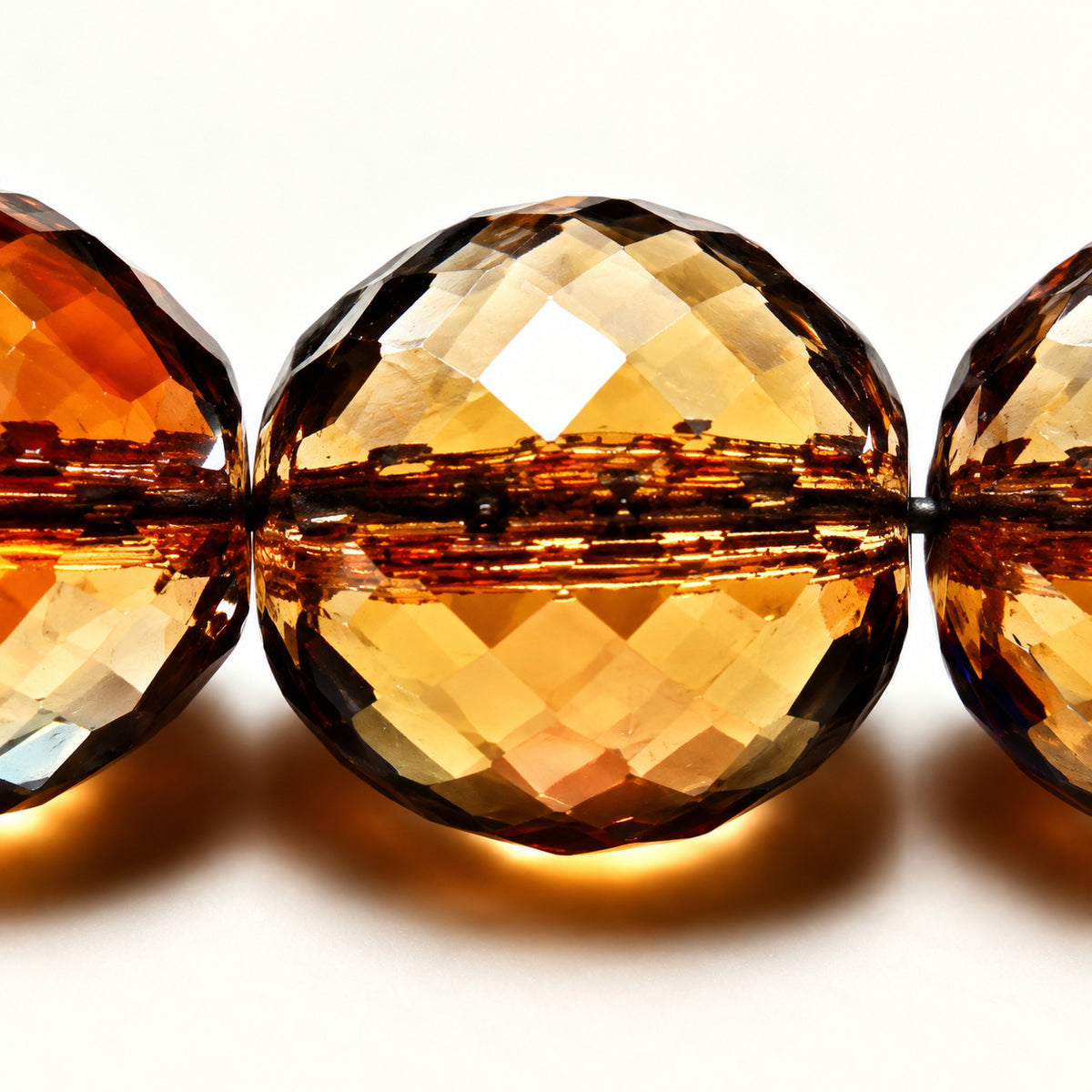 Faceted Round Fire Polish Beads - Small Cut, Crystal 22501 (00030-22501), Glass, Czech Republic