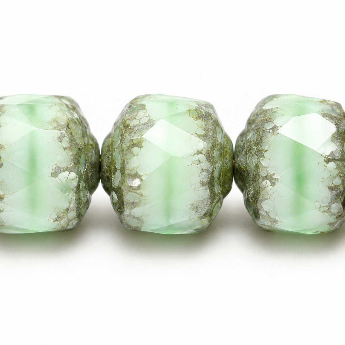 Cathedral Faceted Fire Polished Beads, Copper Lined Platin (54200-13702), Glass, Czech Republic
