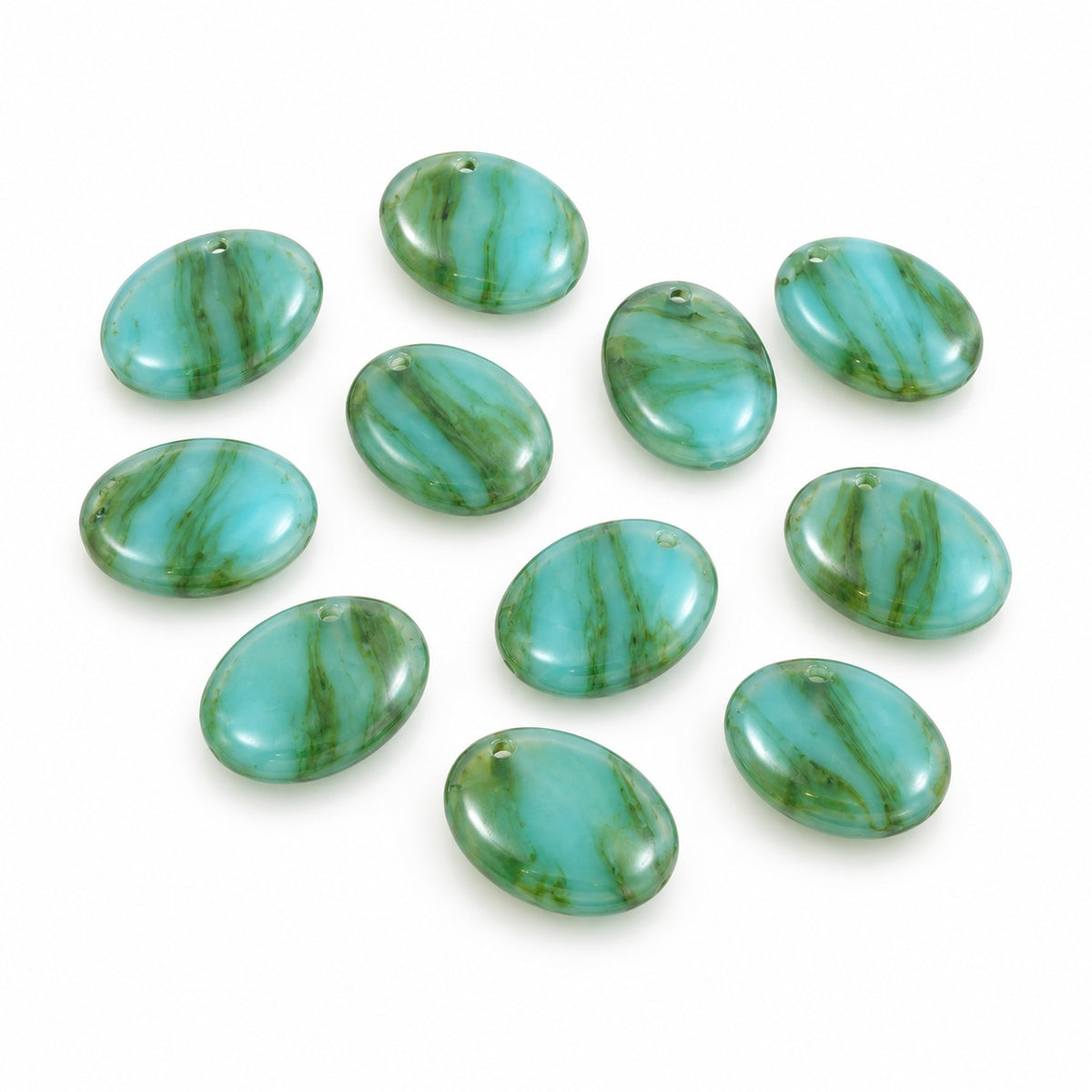 Oval Lentil Beads, X2589 (x2589), Glass, Czech Republic