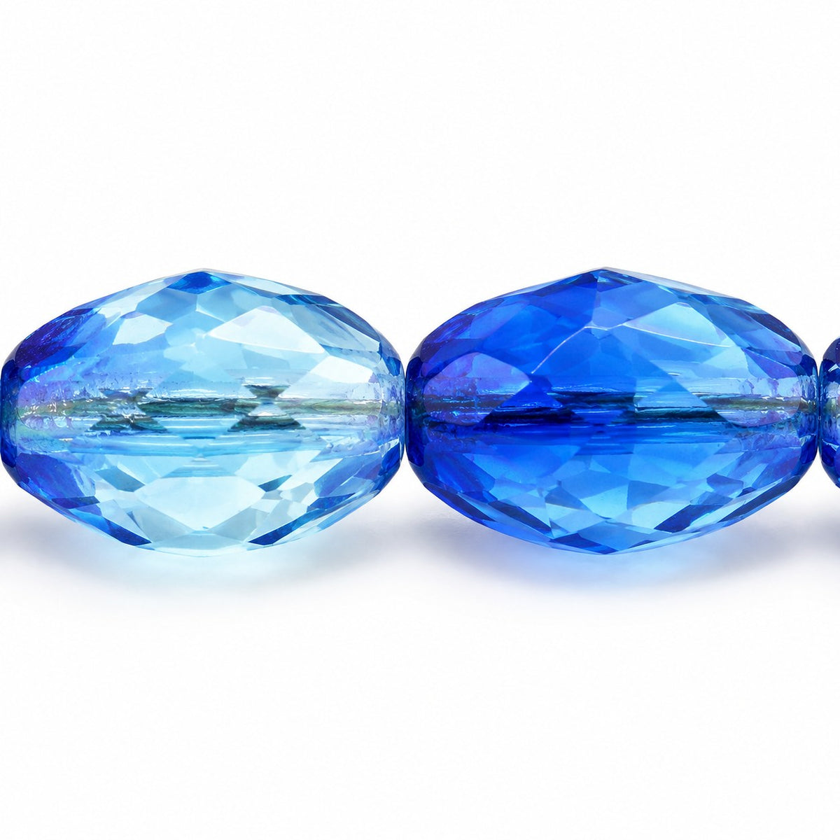 Oval Faceted Beads, T0520 (t0520), Glass, Czech Republic