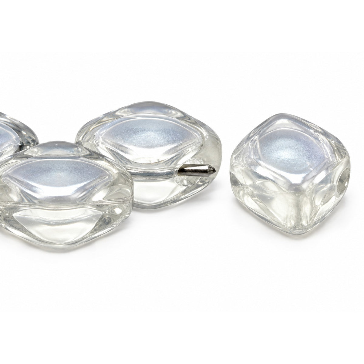 Silkt 2-Hole Beads, Crystal Gray Blue Shade (00030-23701), Glass, Czech Republic