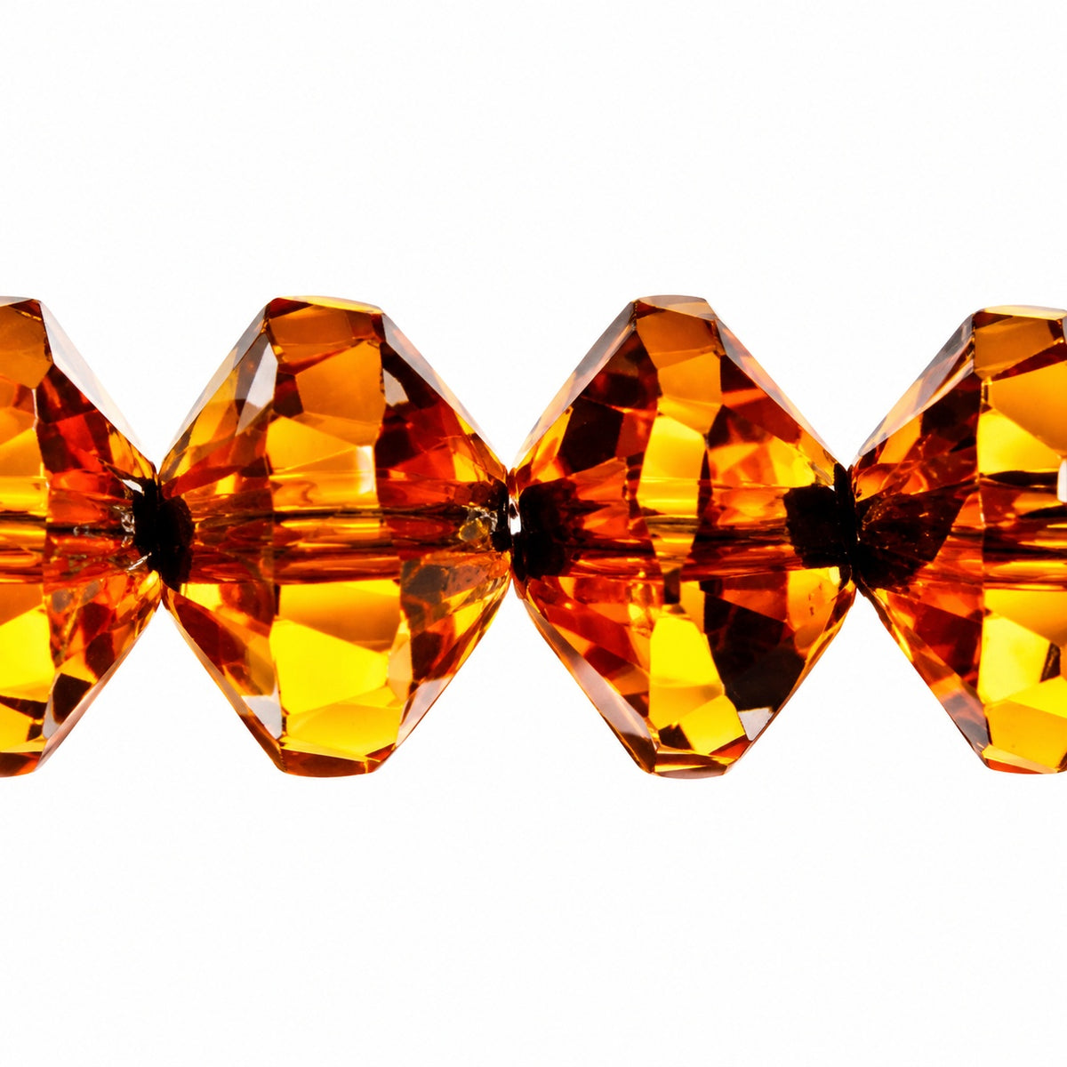 Faceted Special Cut Beads, Transparent Yellow Picasso (80020-43400), Glass, Czech Republic