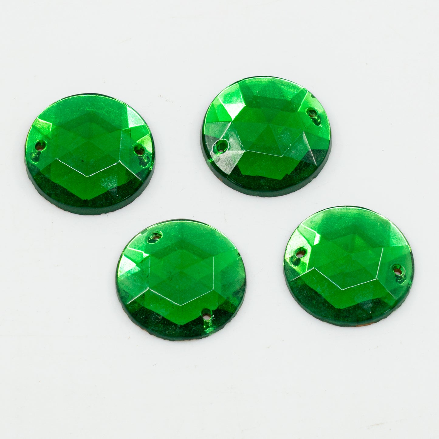 OUTLET 10 grams Pressed Cabochon, 14 x 14 mm, Rosalin F 2Hole Rou (rosalin-F-2hole-rou), Glass, Czech Republic