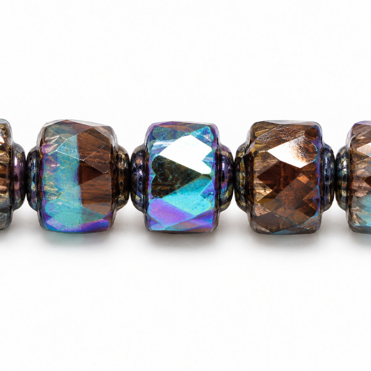 Cathedral Faceted Fire Polished Beads, X1025 Luster Violet Full Coated Ab (x1025-14496-28701), Glass, Czech Republic