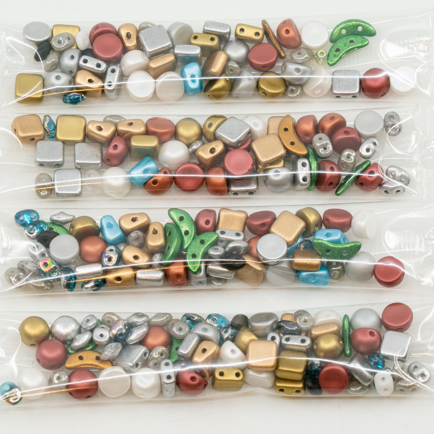 OUTLET 10 grams 2-hole Bead Mix, mix, Hole Mixed Colors (2-hole-mix), Glass, Czech Republic