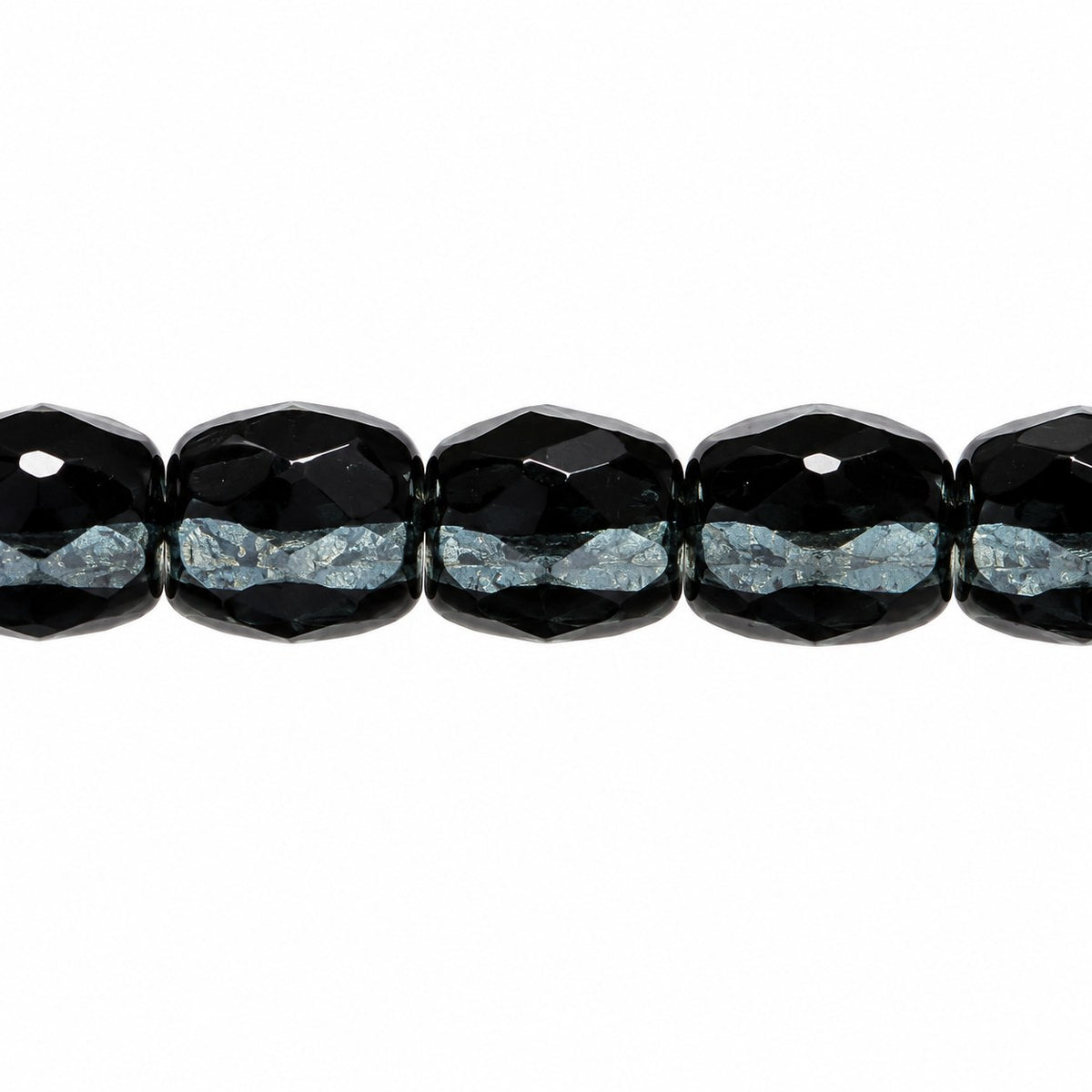 Oval Faceted Beads, Black Hematite (23980-14400), Glass, Czech Republic