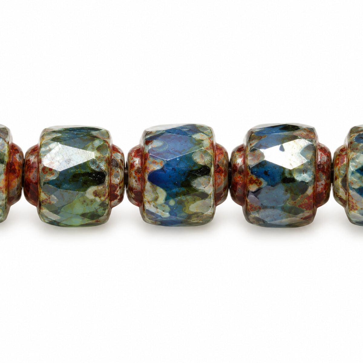 Cathedral Faceted Fire Polished Beads, X1025 Stain Strong (x1025-86805), Glass, Czech Republic