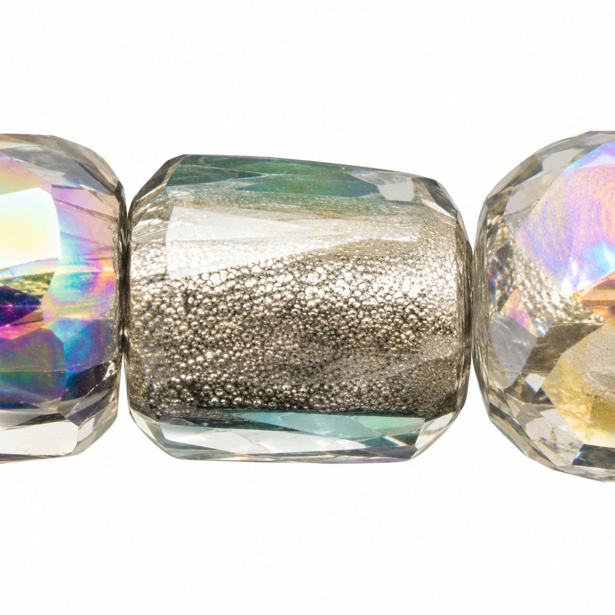 Faceted Oval Beads Special Cut, Crystal Silver Lined Ab (00030-81800-28701), Glass, Czech Republic