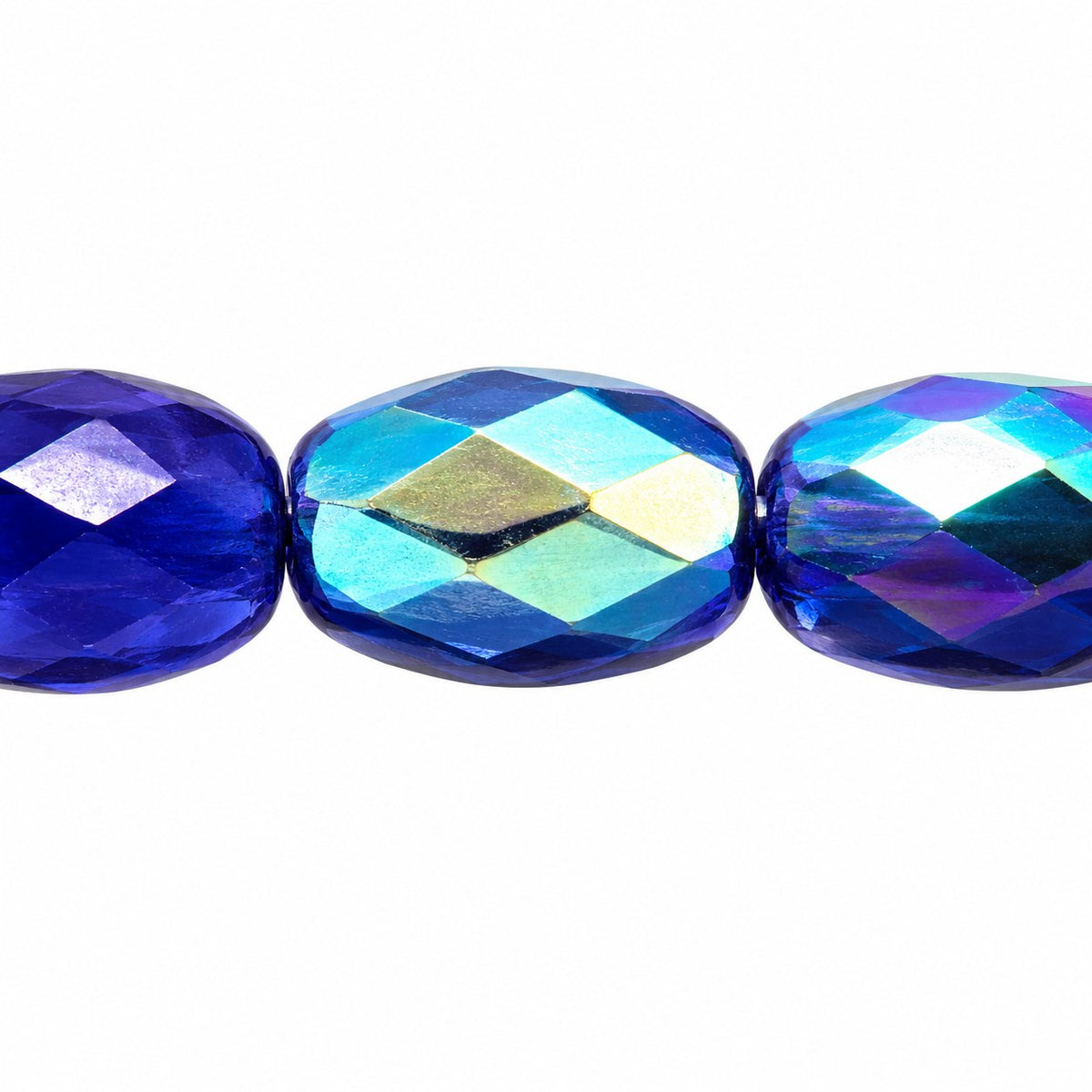Oval Faceted Beads, X1227 Ab (x1227-28701), Glass, Czech Republic