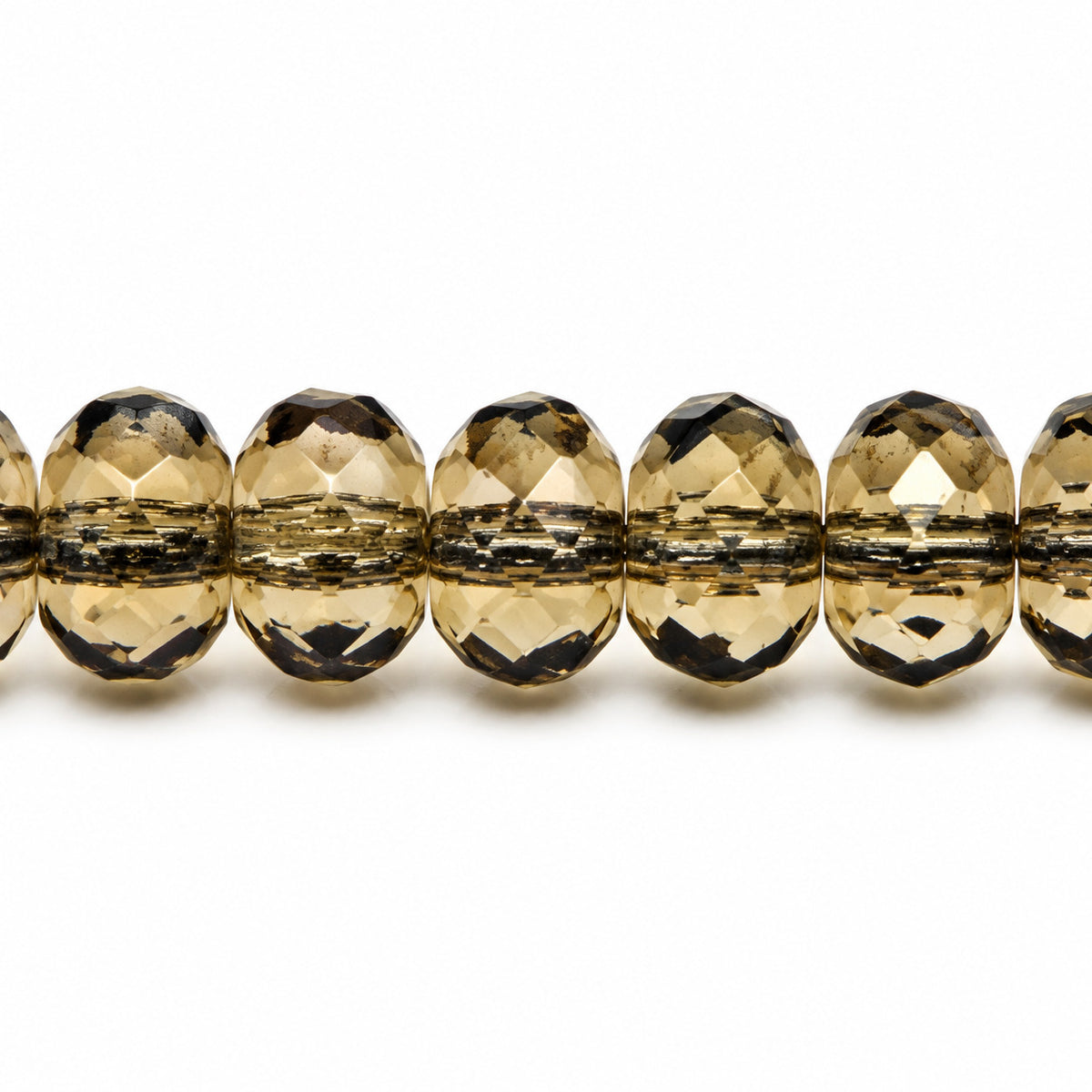 Special Cut Faceted Fire Polished Beads, Transparent Gray (40020), Glass, Czech Republic
