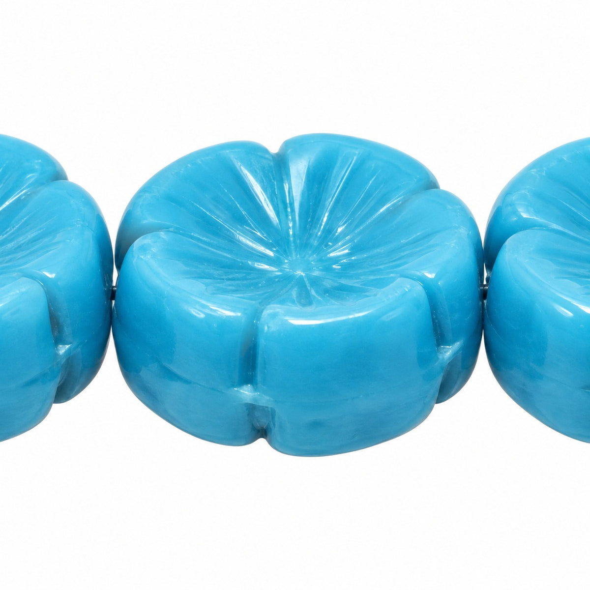 Hawaii Pressed Beads, Blue (63050), Glass, Czech Republic