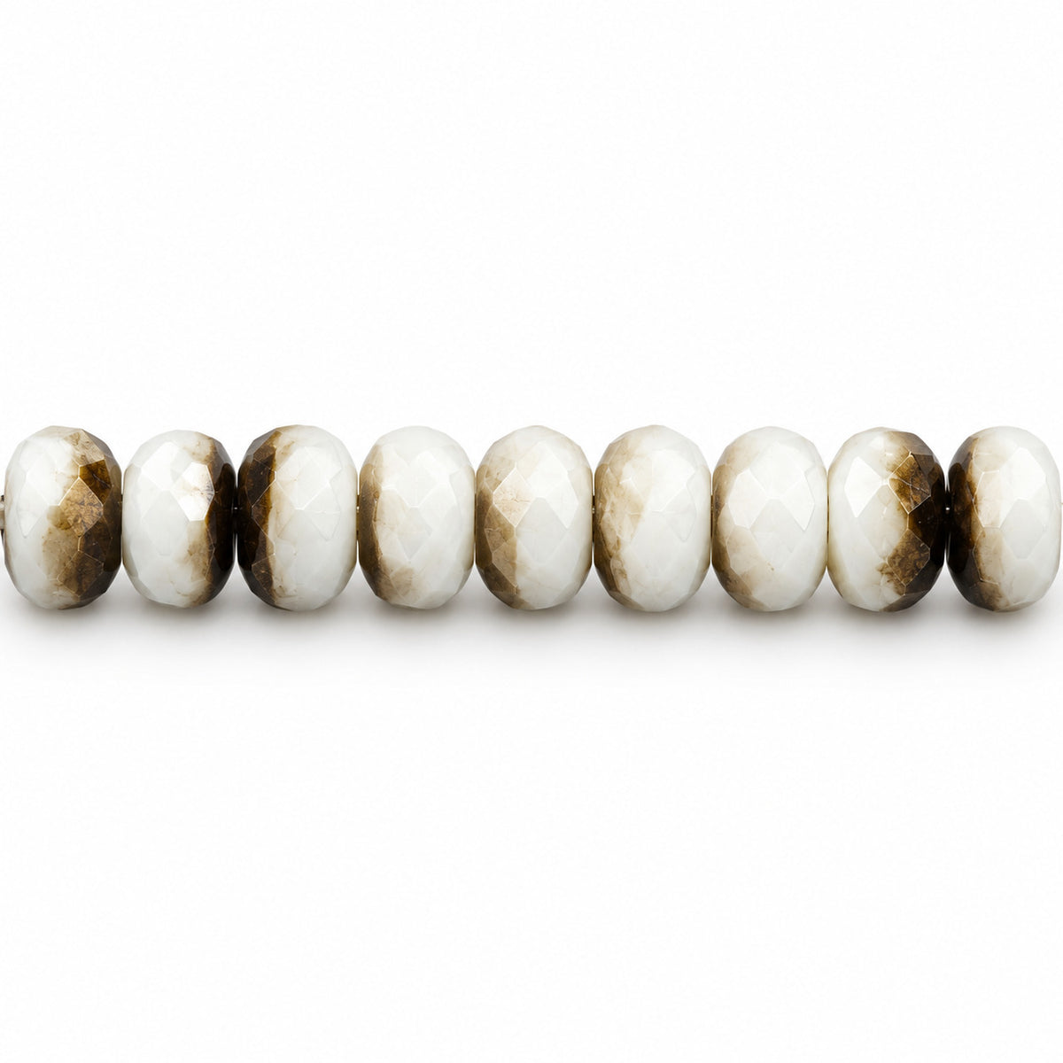 Special Cut Faceted Fire Polished Beads, Chalk White 22201 (03000-22201), Glass, Czech Republic