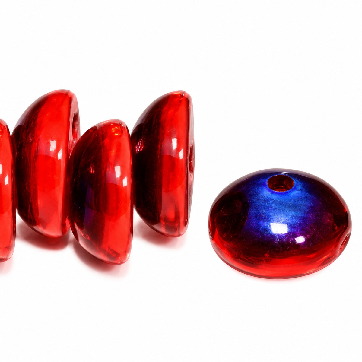 Piggy Beads, Red 22201 (93180-22201), Glass, Czech Republic
