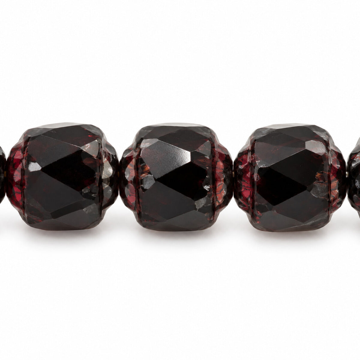 Cathedral Faceted Fire Polished Beads, Black Stain Strong (23980-86805), Glass, Czech Republic
