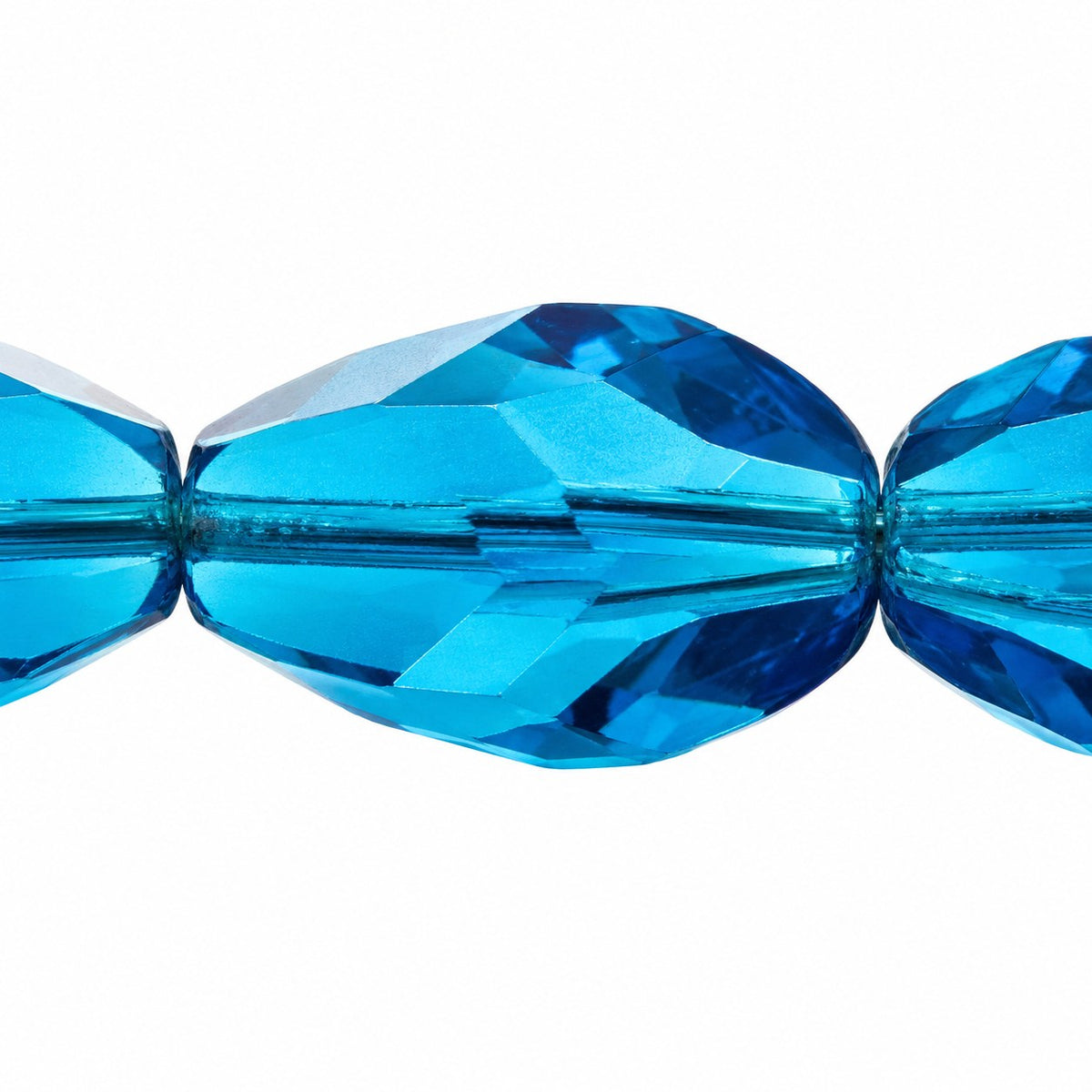 Faceted Special Cut Beads, Transparent Aqua (60050), Glass, Czech Republic