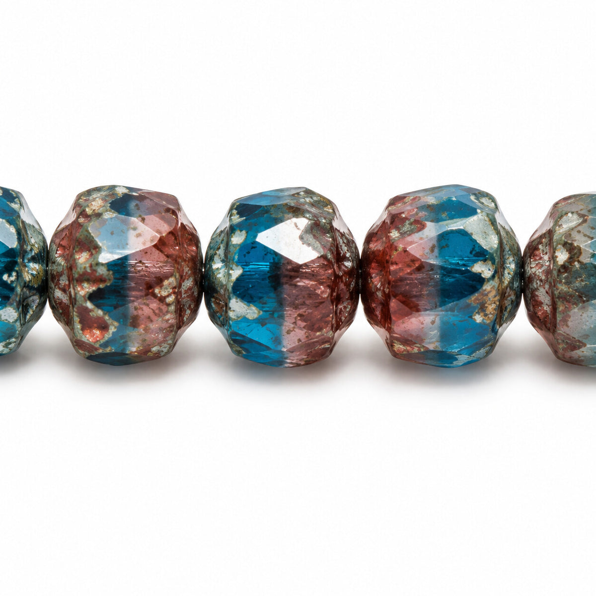 Cathedral Faceted Fire Polished Beads, X2093 Stain Strong (x2093-86805), Glass, Czech Republic