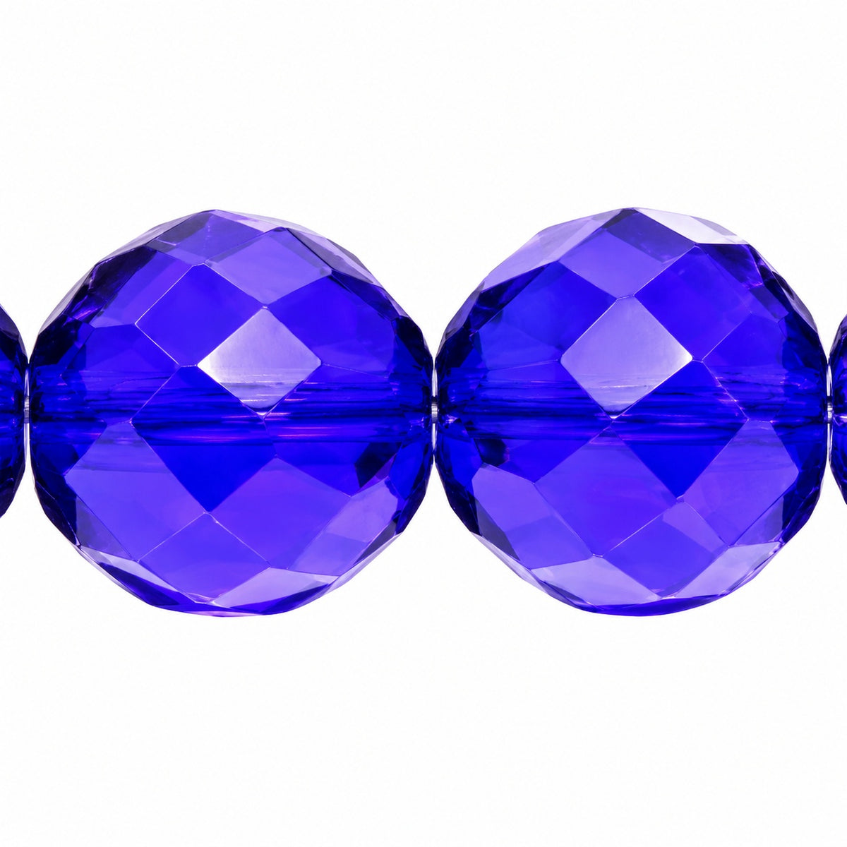 Faceted Round Fire Polished Beads, Transparent Blue (30080), Glass, Czech Republic