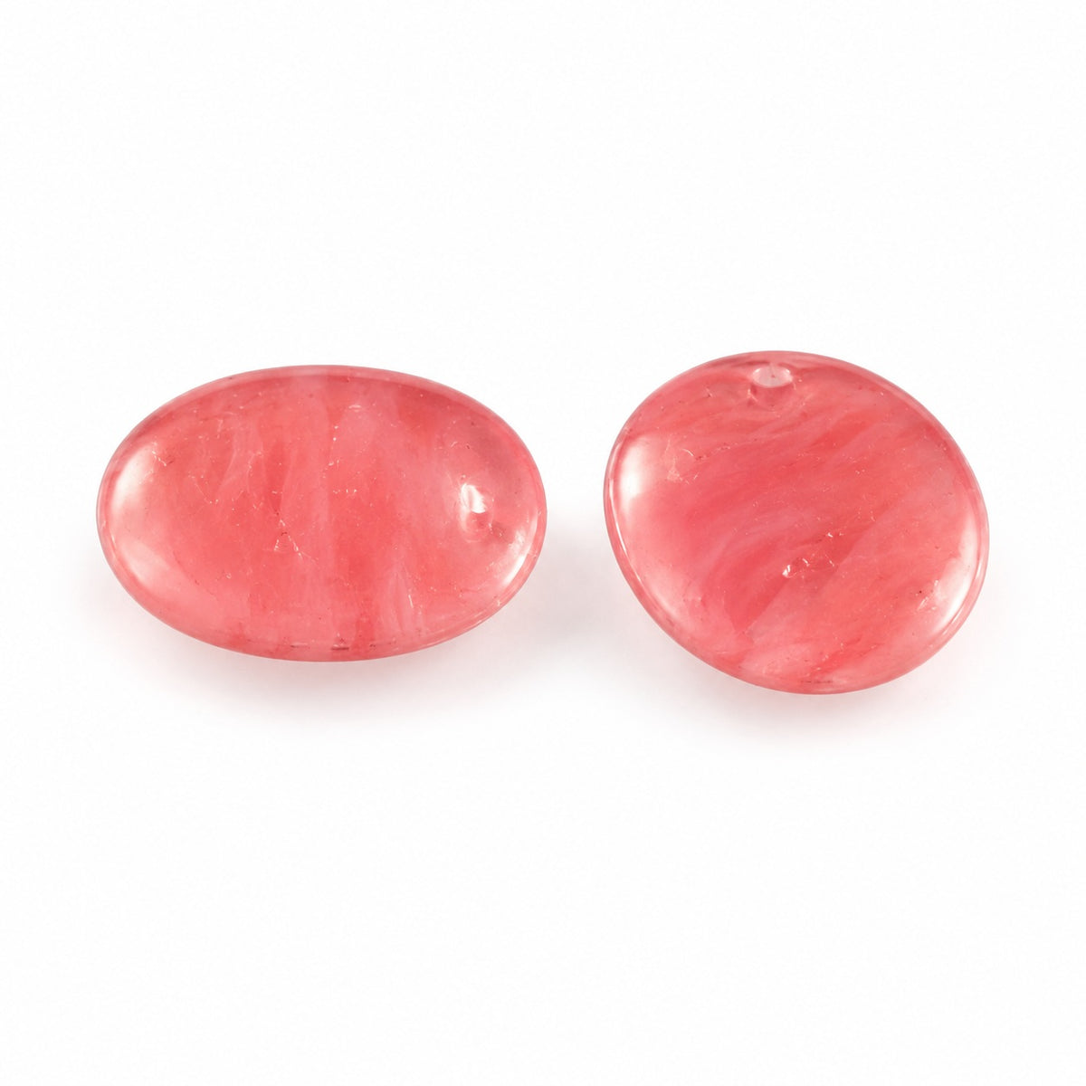 Oval Lentil Beads, Opaque Pink (74020), Glass, Czech Republic