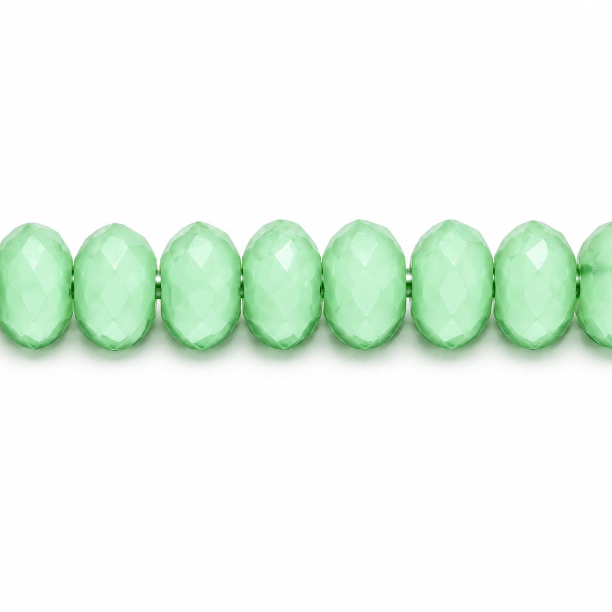 Special Cut Faceted Fire Polished Beads, Opaque Green (53100), Glass, Czech Republic