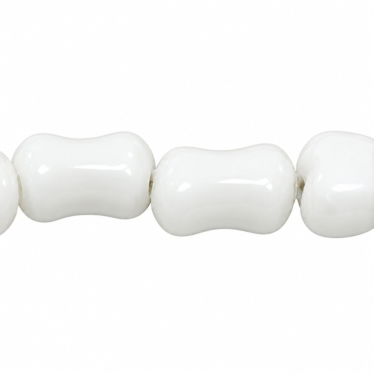 2-Hole Pressed Beads, Chalk White (3000), Glass, Czech Republic