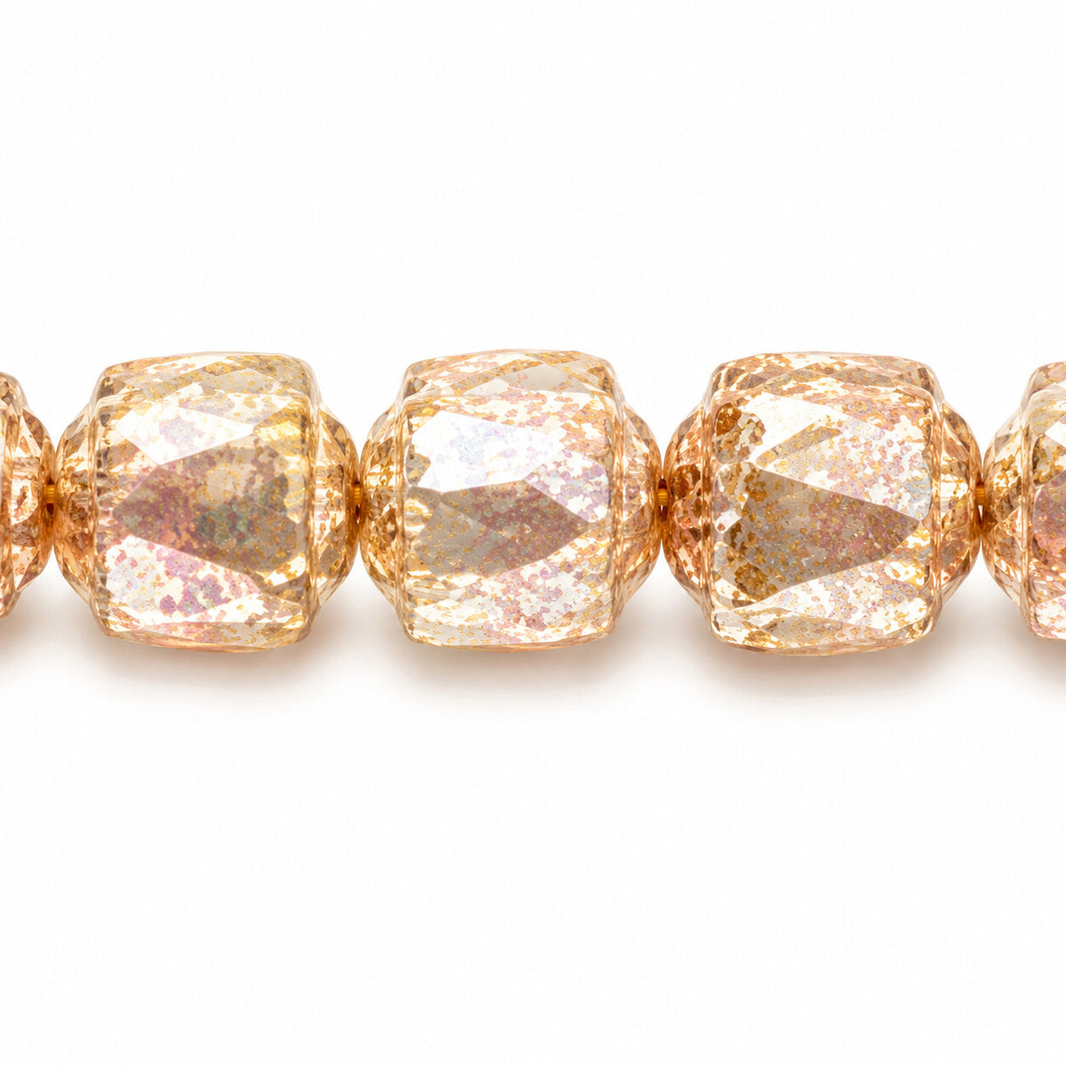 Cathedral Faceted Fire Polished Beads, X2950 Terracotta Silver (x2950-15481), Glass, Czech Republic