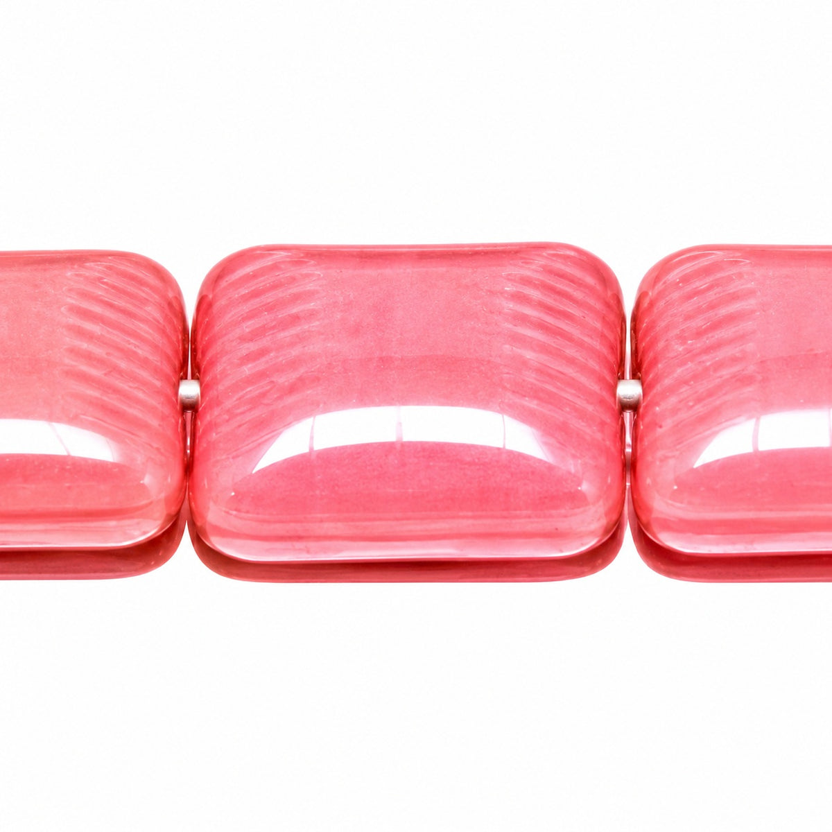 Square Beads, Opaque Pink (73020), Glass, Czech Republic