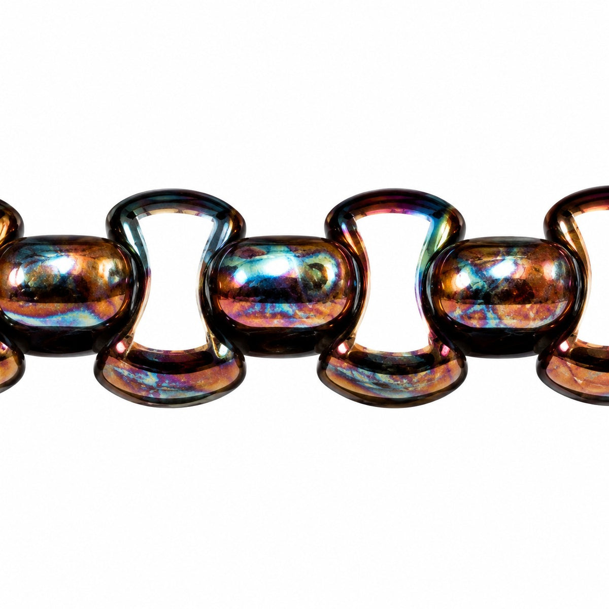 Shaped Pressed Beads, Black Vega Iris (23980-15781), Glass, Czech Republic