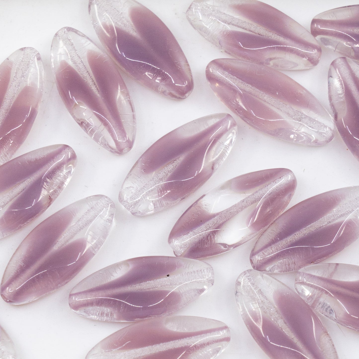 OUTLET 250g/50g Pressed Beads, 20 x 9 mm, Purple Crysyal Mixed Colors (PURPLE-CRYSYAL-MIX), Glass, Czech Republic