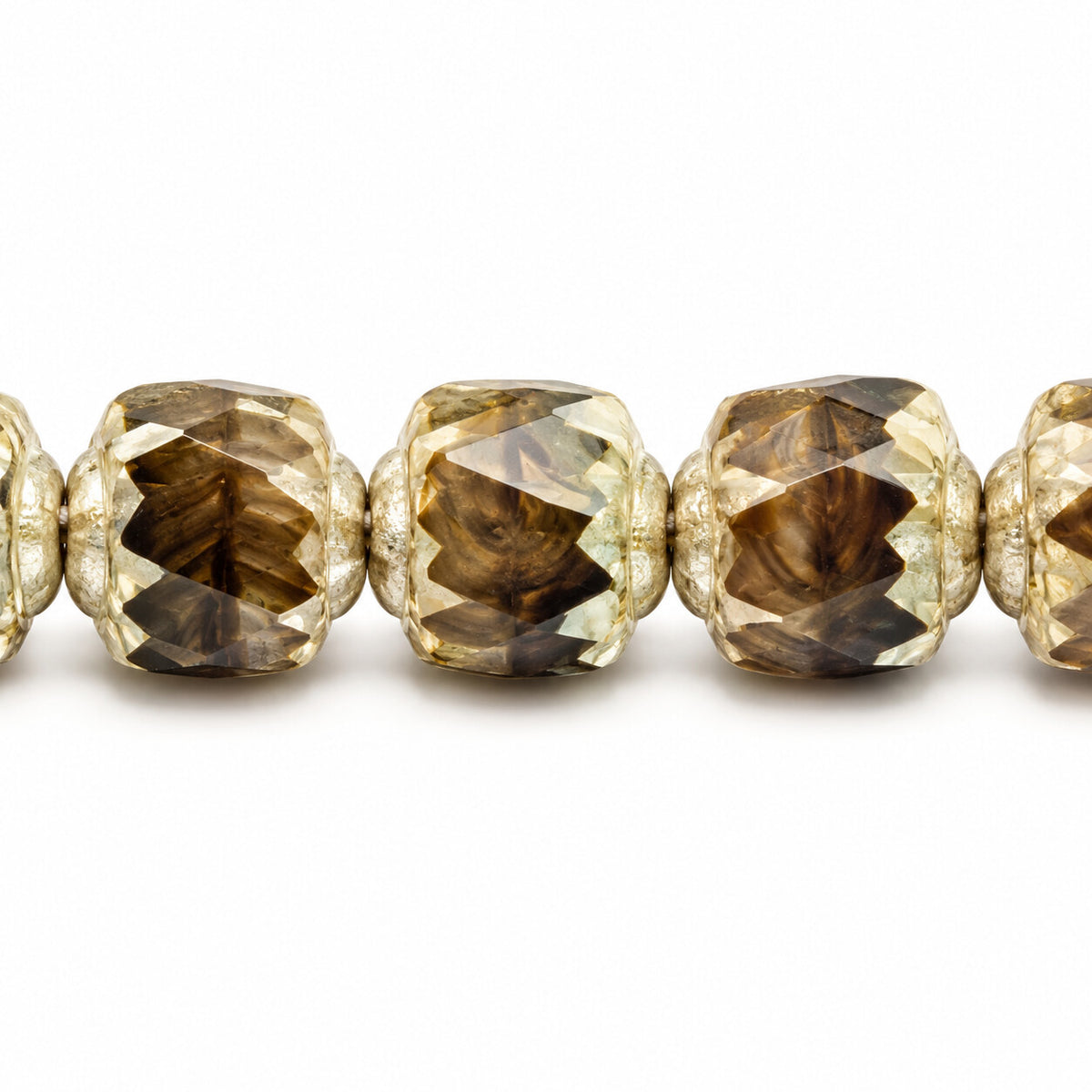 Cathedral Faceted Fire Polished Beads, X3020 Antique Silver Patina (x3020-81002), Glass, Czech Republic