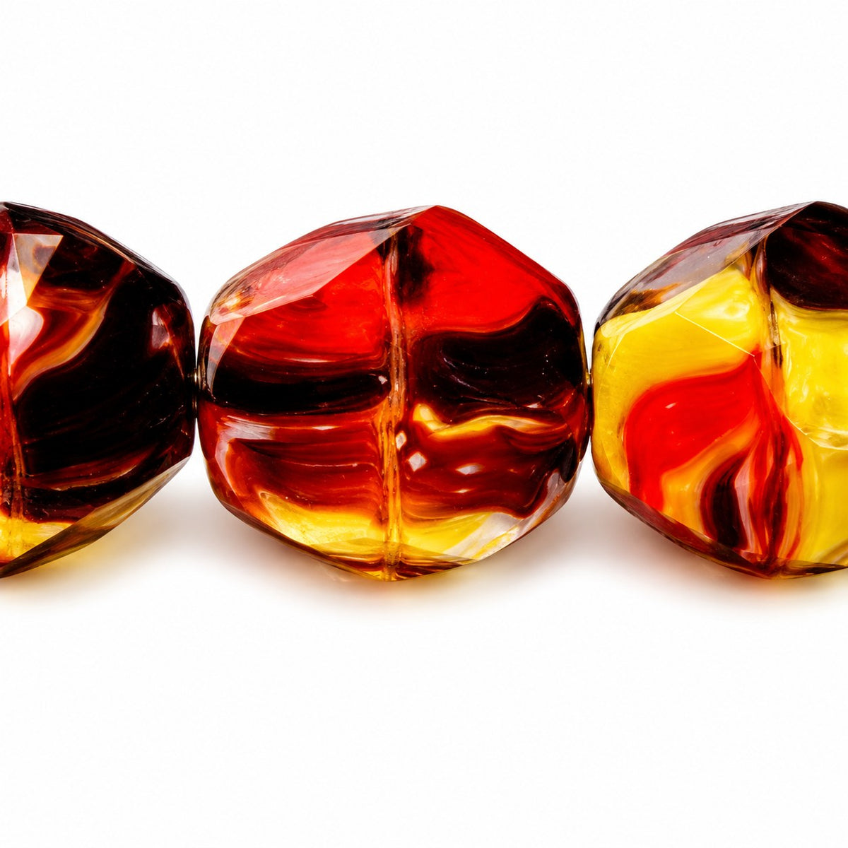 Fire Polished Faceted Stone-Like Beads Special Cut, Gc015 (gc015), Glass, Czech Republic