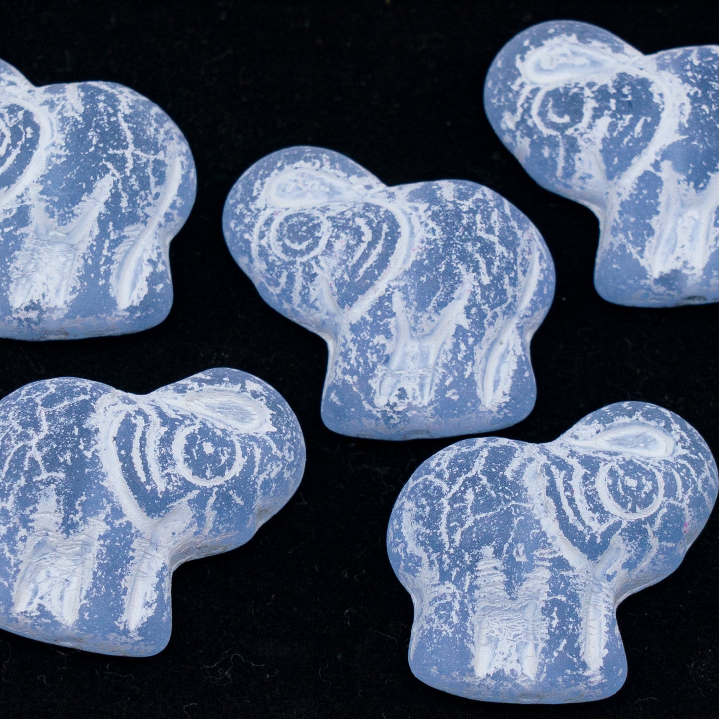 OUTLET 250g/50g Elephant Beads, 20 x 21 mm, Transparent Light Amethyst Matte White Lined (20210-84110-46401), Glass, Czech Republic