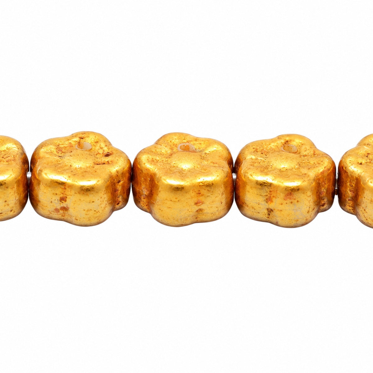 Sunset Flower Beads, Chalk White Prismatic Icicle (03000-24101), Glass, Czech Republic