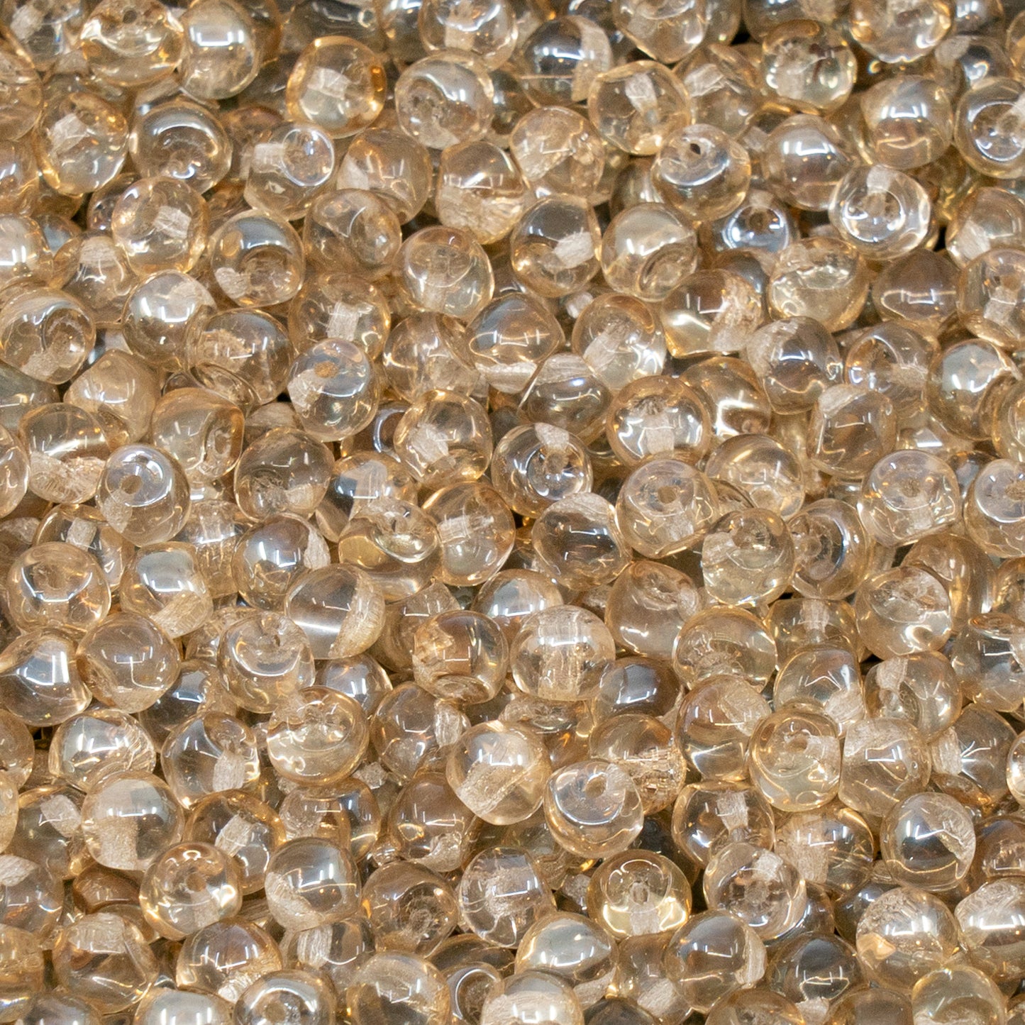 アウトレット 250g マッシュルームボタンビーズ、4 x 3 mm、クリスタルアンバー (00030-23501)、ガラス、チェコ共和国