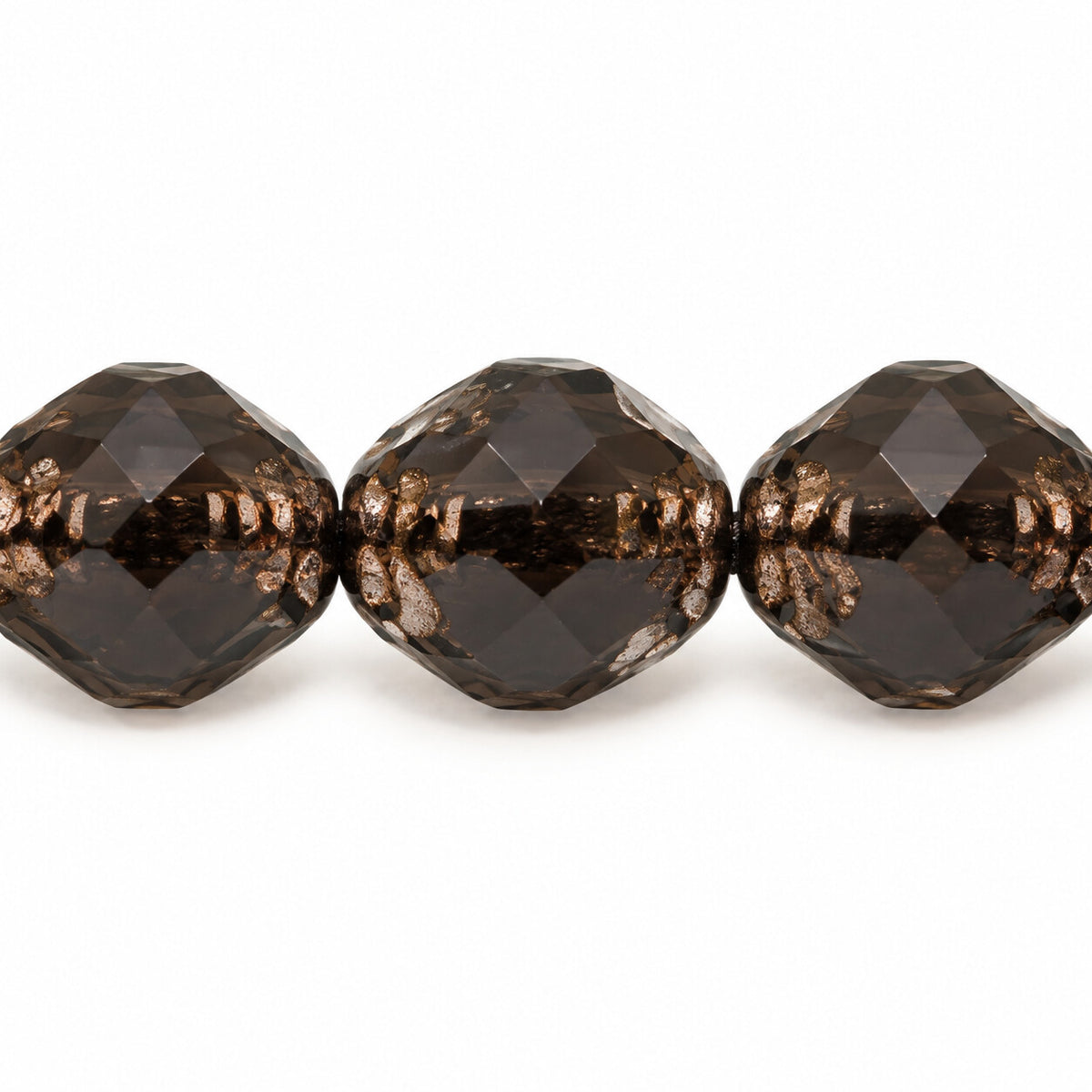 Wasp Special Cut Faceted Fire Polished Beads, Black Terracotta Violet (23980-15496), Glass, Czech Republic