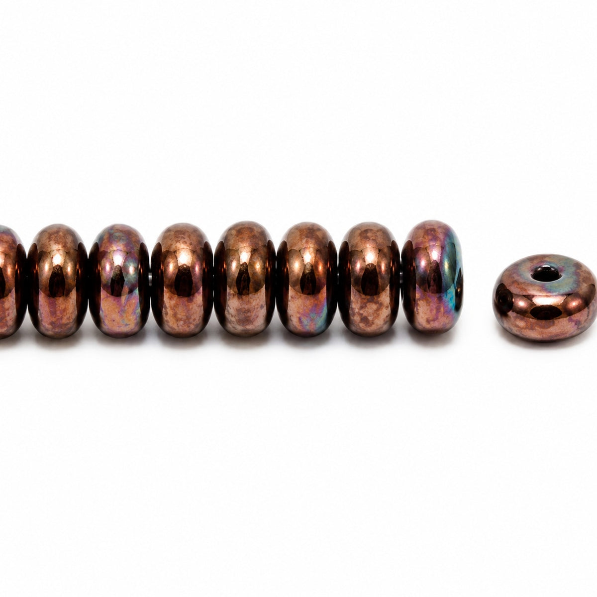 Space Disk Beads, Black Vega Iris (23980-15781), Glass, Czech Republic