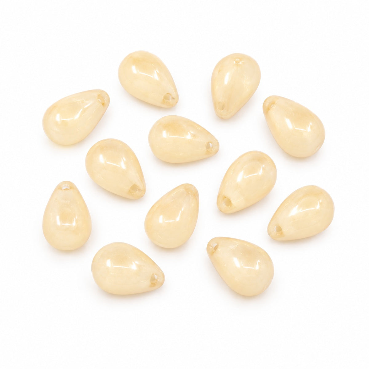Drop Beads, Opal White Luster Brown Full Coated (01000-14413), Glass, Czech Republic