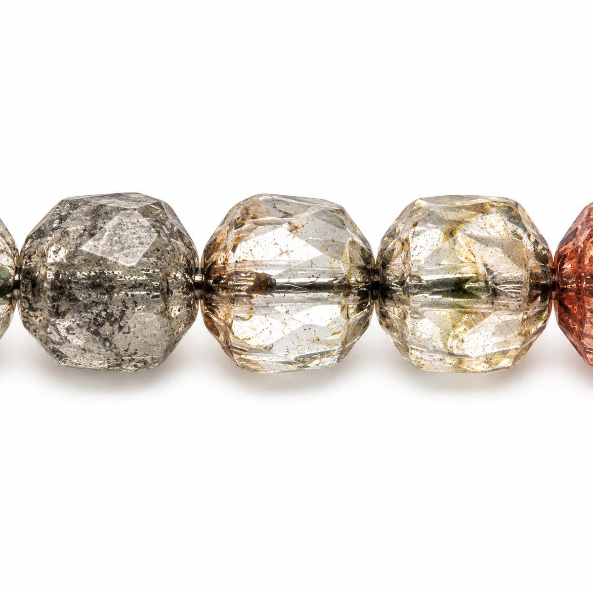 Cathedral Faceted Fire Polished Beads, X1007 Platin (x1007-13702), Glass, Czech Republic