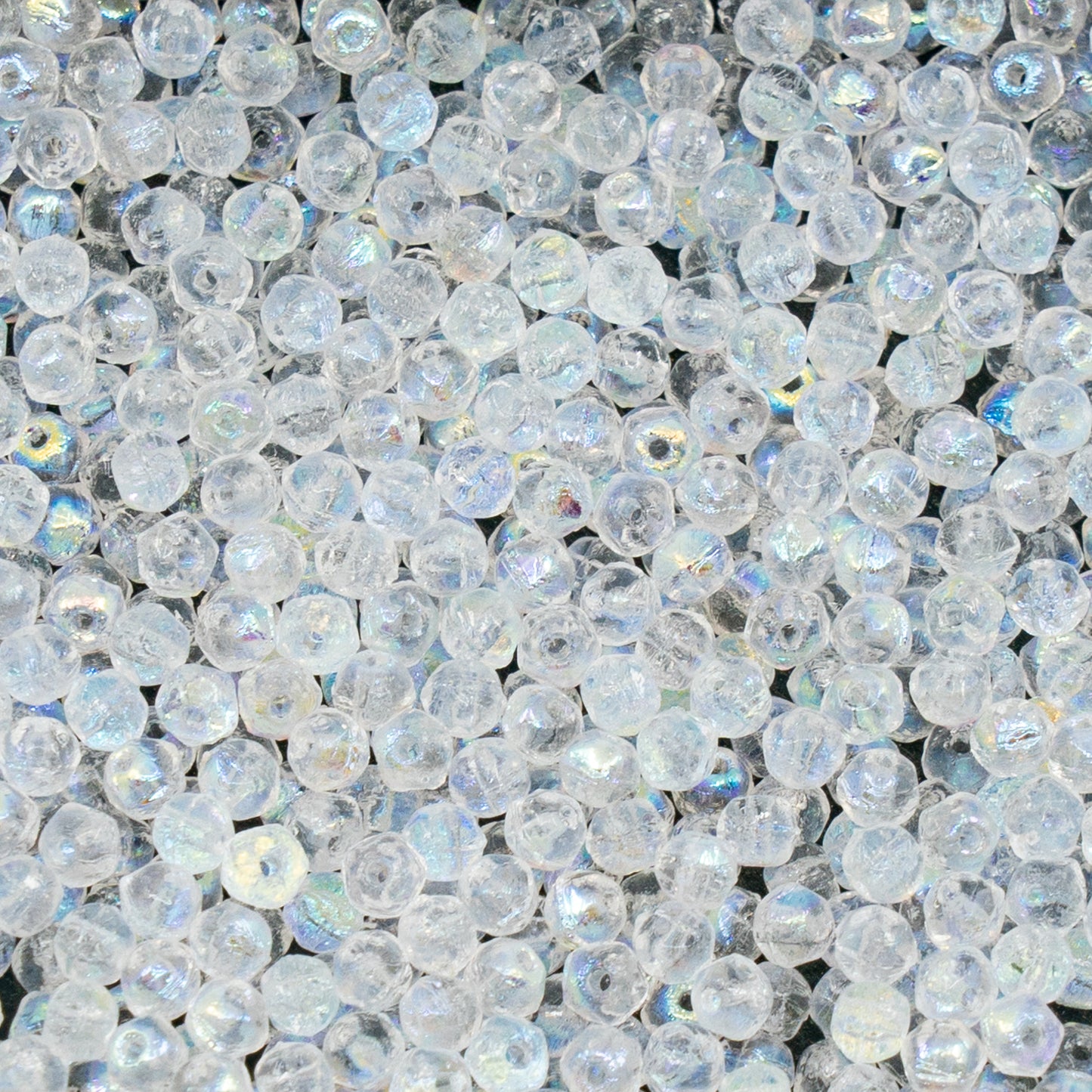 OUTLET 250g/50g English Cut Beads, 3.5 x 3.5 mm, Crystal Ab (00030-28701), Glass, Czech Republic