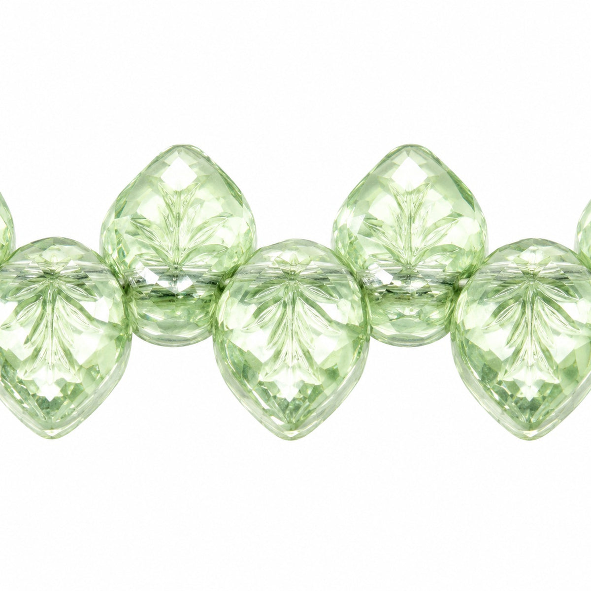 Small Leaf Pressed Beads, Crystal Luster Green Full Coated (00030-14457), Glass, Czech Republic