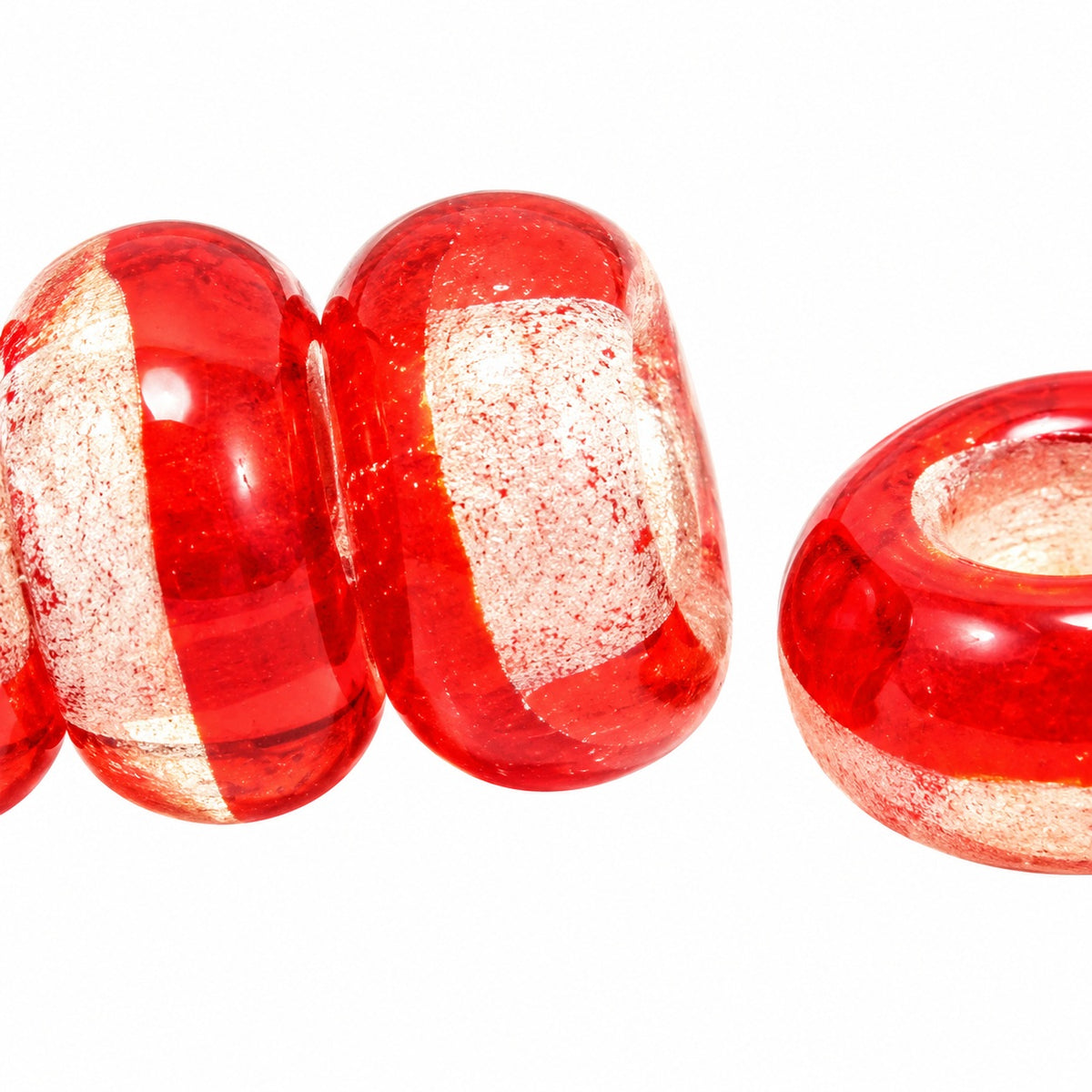 Pressed Rondelle With Large Hole Beads, T0030 (t0030), Glass, Czech Republic
